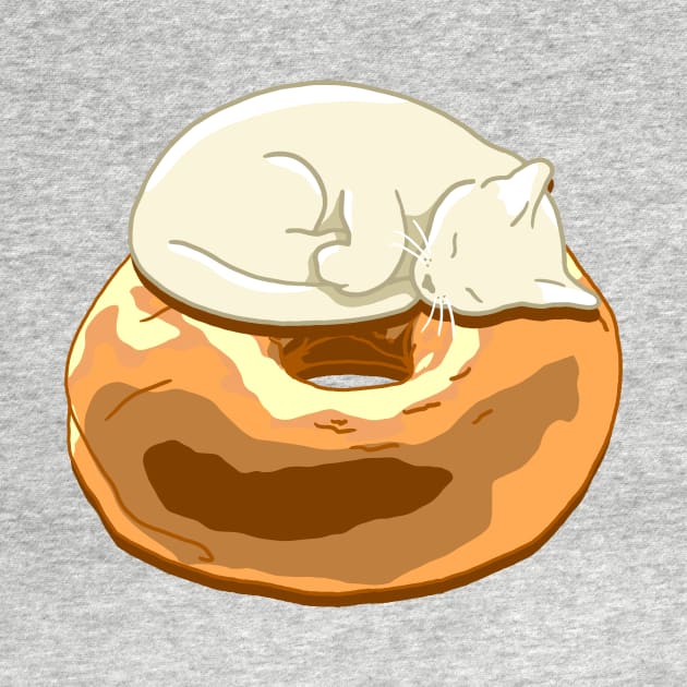 Bagel Cat - White by CCDesign